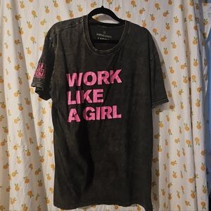 Oversized Work Like A Girl Tee Sz. L